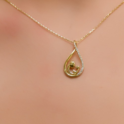 TAŞLI DAMLA MODEL KOLYE 14 AYAR A048051 TAŞLI DAMLA MODEL KOLYE 14 AYAR A048051