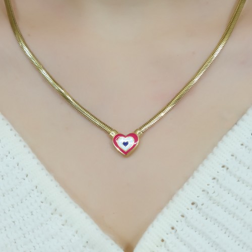 BALIK SIRTI KALP KOLYE 14 AYAR A048136 BALIK SIRTI KALP KOLYE 14 AYAR A048136