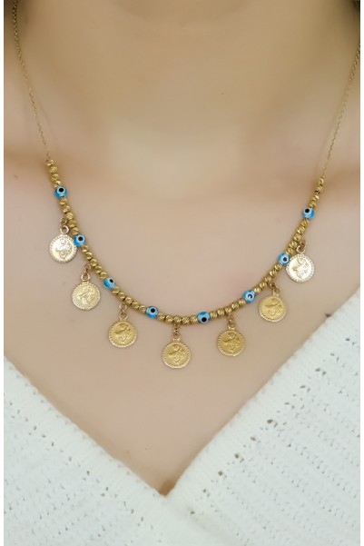 YEDİLİ DORİKA KOLYE 14 AYAR A048153 YEDİLİ DORİKA KOLYE 14 AYAR A048153