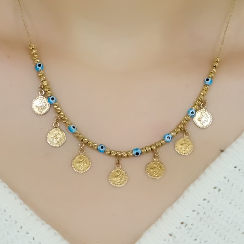 YEDİLİ DORİKA KOLYE 14 AYAR A048153 YEDİLİ DORİKA KOLYE 14 AYAR A048153