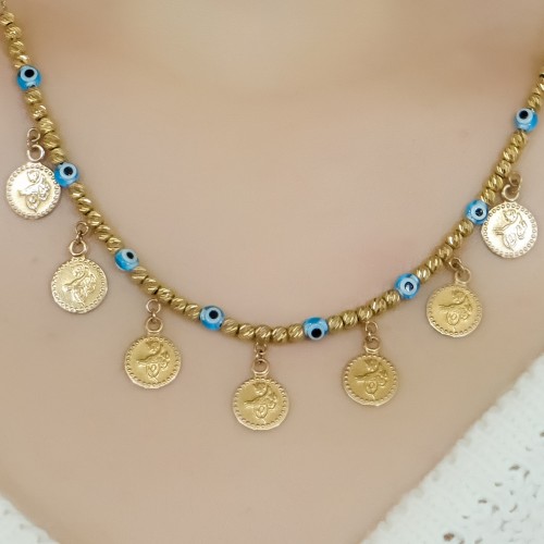 YEDİLİ DORİKA KOLYE 14 AYAR A048153 YEDİLİ DORİKA KOLYE 14 AYAR A048153