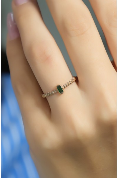 YEŞİL TAŞLI YÜZÜK 14 AYAR A048359