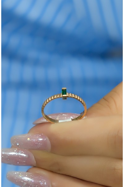 YEŞİL TAŞLI YÜZÜK 14 AYAR A048359