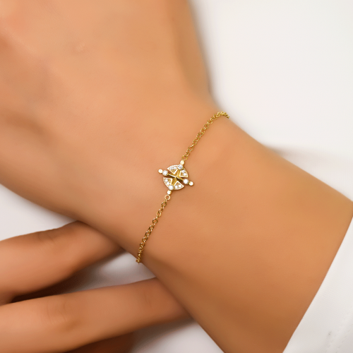 TAŞLI YILDIZ BİLEKLİK 14 AYAR A048490 TAŞLI YILDIZ BİLEKLİK 14 AYAR A048490