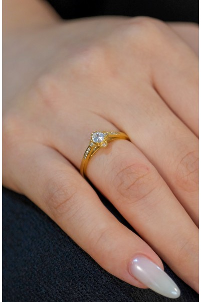 ÇİÇEK MODEL TEKTAŞ YÜZÜK 22 AYAR A049285