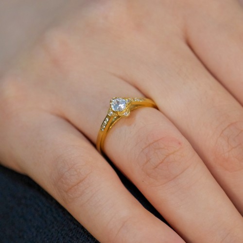 ÇİÇEK MODEL TEKTAŞ YÜZÜK 22 AYAR A049285