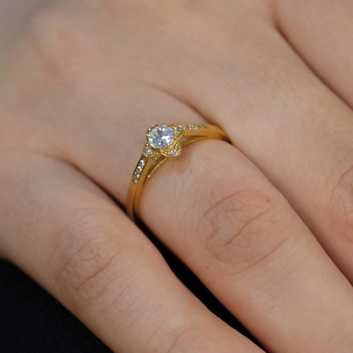 ÇİÇEK MODEL TEKTAŞ YÜZÜK 22 AYAR A049285