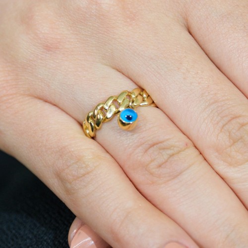 NAZAR BONCUKLU YÜZÜK 14 AYAR A049473 NAZAR BONCUKLU YÜZÜK 14 AYAR A049473