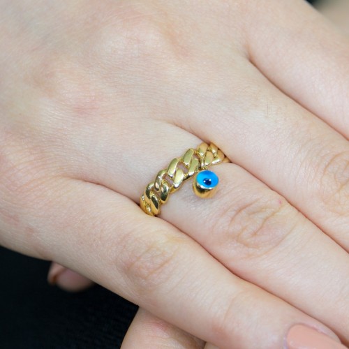 NAZAR BONCUKLU YÜZÜK 14 AYAR A049473 NAZAR BONCUKLU YÜZÜK 14 AYAR A049473