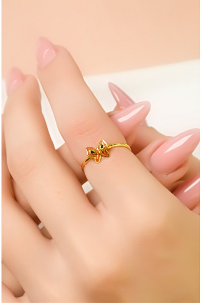 MİNELİ KELEBEK EKLEM YÜZÜK 22 AYAR A049540