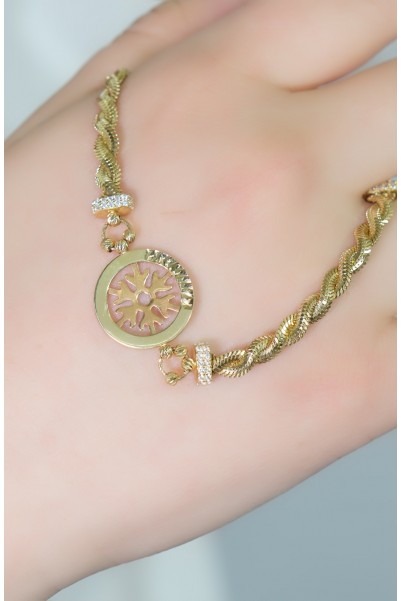 KAR TANESİ SARMAL BALIK SIRTI BİLEKLİK 14 AYAR A049903 KAR TANESİ SARMAL BALIK SIRTI BİLEKLİK 14 AYAR A049903