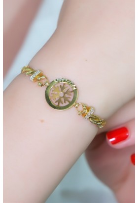 KAR TANESİ SARMAL BALIK SIRTI BİLEKLİK 14 AYAR A049903