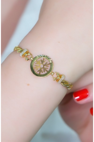 KAR TANESİ SARMAL BALIK SIRTI BİLEKLİK 14 AYAR A049903 KAR TANESİ SARMAL BALIK SIRTI BİLEKLİK 14 AYAR A049903