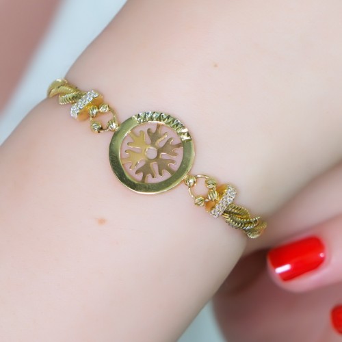 KAR TANESİ SARMAL BALIK SIRTI BİLEKLİK 14 AYAR A049903 KAR TANESİ SARMAL BALIK SIRTI BİLEKLİK 14 AYAR A049903