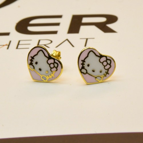 HELLO KİTTY KALP KÜPE 14 AYAR A050781 HELLO KİTTY KALP KÜPE 14 AYAR A050781