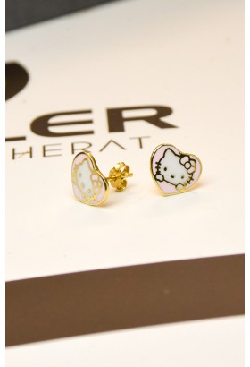 HELLO KİTTY KALP KÜPE 14 AYAR A050781 HELLO KİTTY KALP KÜPE 14 AYAR A050781
