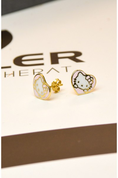 HELLO KİTTY KALP KÜPE 14 AYAR A050781 HELLO KİTTY KALP KÜPE 14 AYAR A050781