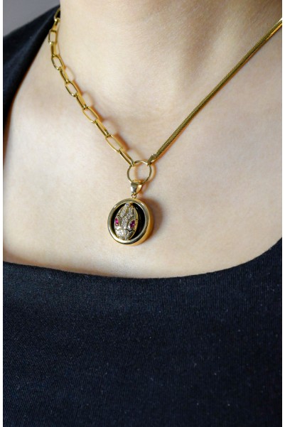 YILAN BAŞLI TASARIM KOLYE 14 AYAR A051003 YILAN BAŞLI TASARIM KOLYE 14 AYAR A051003