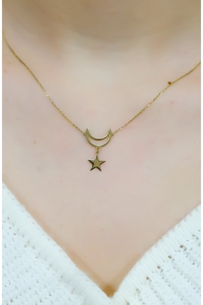 AY YILDIZ KOLYE 14 AYAR A051020 AY YILDIZ KOLYE 14 AYAR A051020