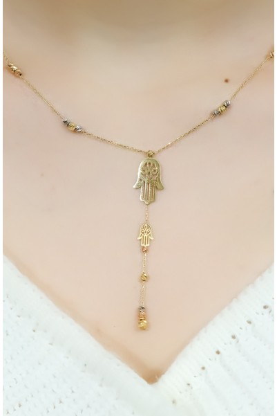 DORİKALI FATMA ANA ELİ KOLYE 14 AYAR A052292