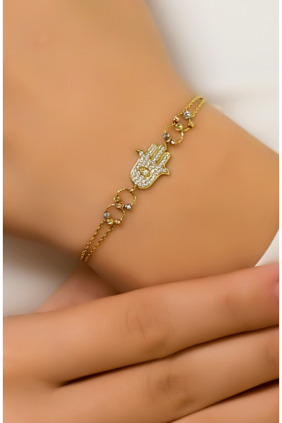 DORİKALI FATMA ANA ELİ BİLEKLİK 14 AYAR A052423 DORİKALI FATMA ANA ELİ BİLEKLİK 14 AYAR A052423