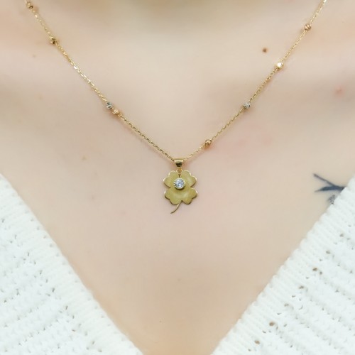 DORİKA ZİNCİRLİ YONCA KOLYE 14 AYAR A053267 DORİKA ZİNCİRLİ YONCA KOLYE 14 AYAR A053267