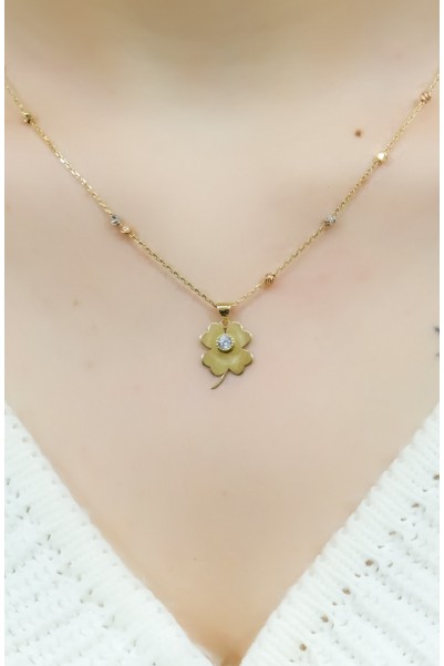 DORİKA ZİNCİRLİ YONCA KOLYE 14 AYAR A053267