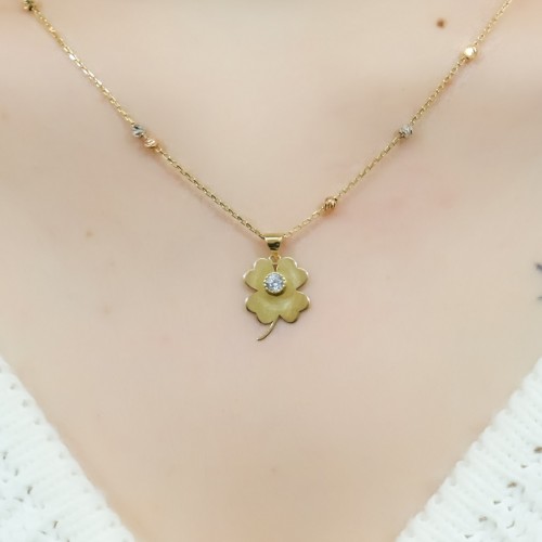 DORİKA ZİNCİRLİ YONCA KOLYE 14 AYAR A053267 DORİKA ZİNCİRLİ YONCA KOLYE 14 AYAR A053267