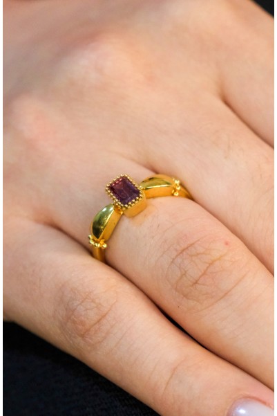 MOR TAŞLI YÜZÜK 22 AYAR A054491