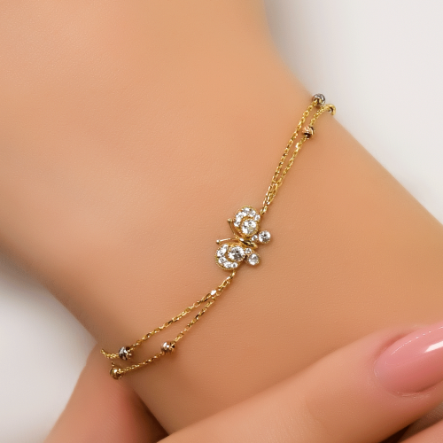 KELEBEKLİ TAŞ DETAYLI BİLEKLİK 14 AYAR A055265 KELEBEKLİ TAŞ DETAYLI BİLEKLİK 14 AYAR A055265