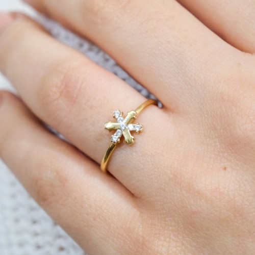 KAR TANESİ YÜZÜK 14 AYAR A055622 KAR TANESİ YÜZÜK 14 AYAR A055622