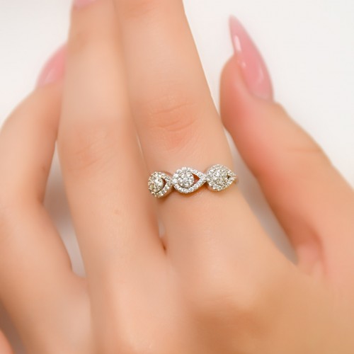 ÜÇLÜ DAMLA YÜZÜK 14 AYAR A055673 ÜÇLÜ DAMLA YÜZÜK 14 AYAR A055673