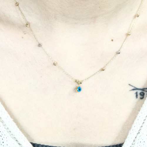 NAZAR BONCUKLU DORİKA KOLYE 14 AYAR A056109 NAZAR BONCUKLU DORİKA KOLYE 14 AYAR A056109