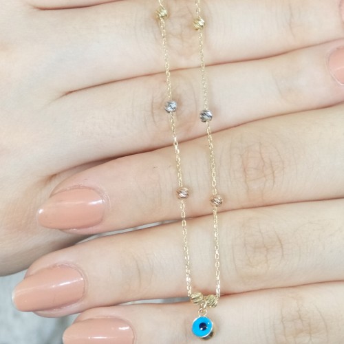 NAZAR BONCUKLU DORİKA KOLYE 14 AYAR A056109 NAZAR BONCUKLU DORİKA KOLYE 14 AYAR A056109