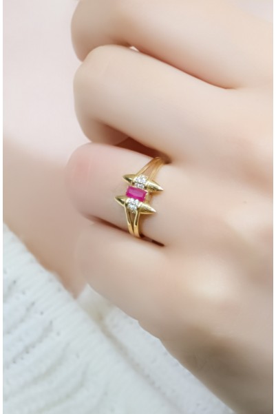 BAGET TAŞLI YÜZÜK 14 AYAR A056858