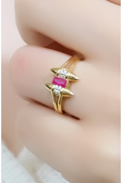 BAGET TAŞLI YÜZÜK 14 AYAR A056858