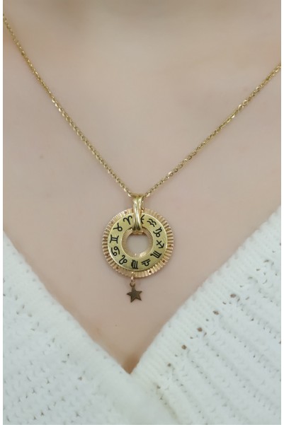 YILDIZLI BURÇ KOLYE 14 AYAR A057515 YILDIZLI BURÇ KOLYE 14 AYAR A057515