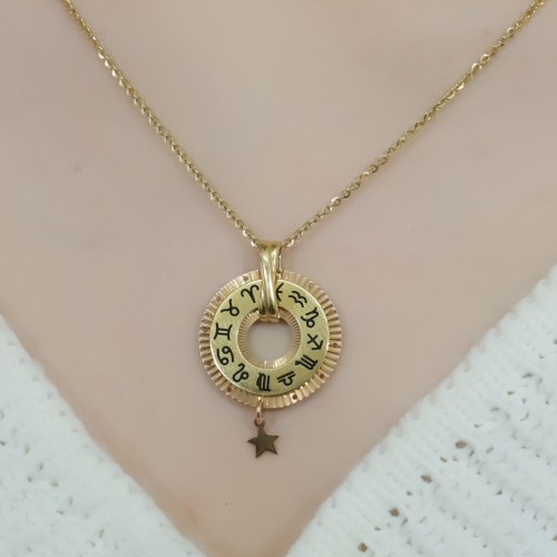 YILDIZLI BURÇ KOLYE 14 AYAR A057515 YILDIZLI BURÇ KOLYE 14 AYAR A057515