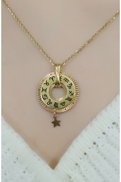 YILDIZLI BURÇ KOLYE 14 AYAR A057515 YILDIZLI BURÇ KOLYE 14 AYAR A057515