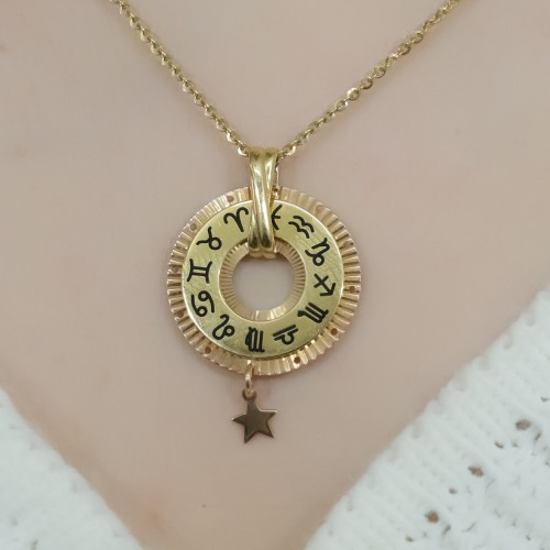 YILDIZLI BURÇ KOLYE 14 AYAR A057515 YILDIZLI BURÇ KOLYE 14 AYAR A057515