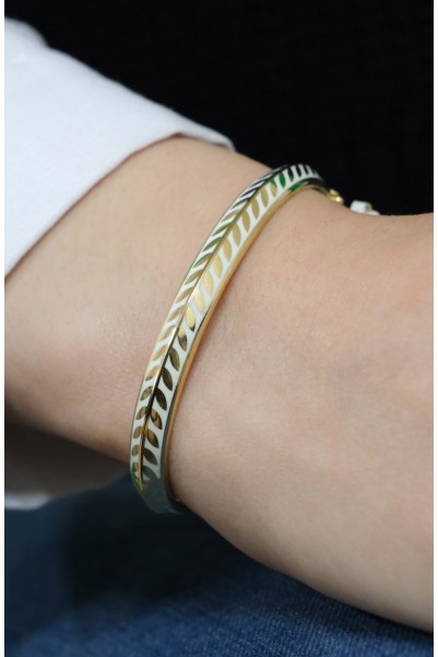 MİNELİ YAPRAK MODEL KELEPÇE 14 AYAR A057732