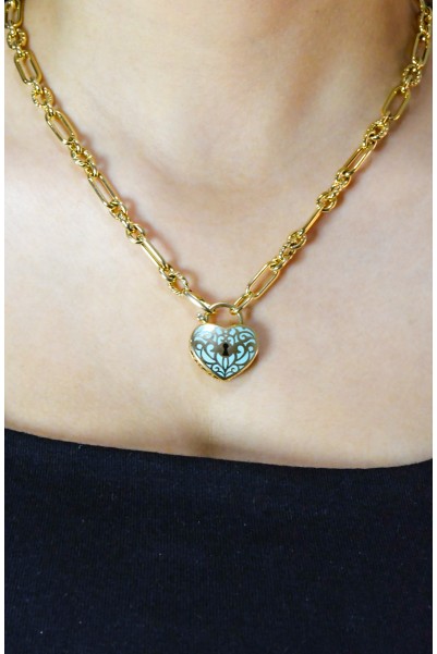 KALP KİLİT KOLYE 14 AYAR A057738