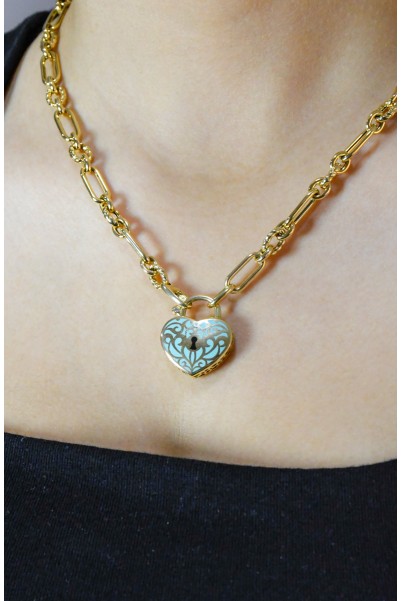 KALP KİLİT KOLYE 14 AYAR A057738