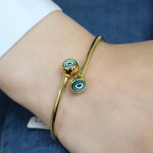 MİNELİ NAZAR BONCUK KELEPÇE 14 AYAR A057743 MİNELİ NAZAR BONCUK KELEPÇE 14 AYAR A057743