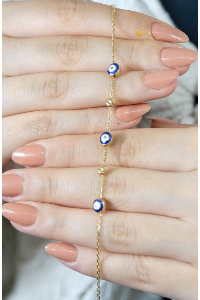 NAZAR BONCUKLU DORİKA BİLEKLİK 14 AYAR A057752 NAZAR BONCUKLU DORİKA BİLEKLİK 14 AYAR A057752