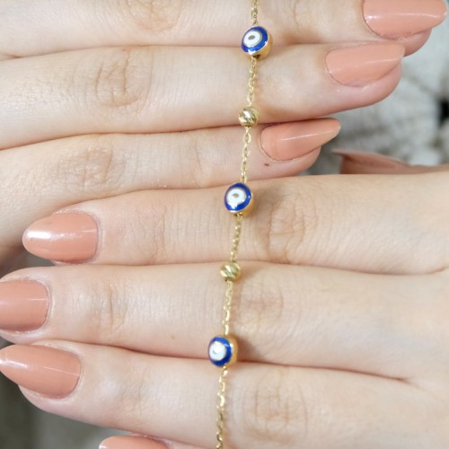 NAZAR BONCUKLU DORİKA BİLEKLİK 14 AYAR A057752 NAZAR BONCUKLU DORİKA BİLEKLİK 14 AYAR A057752