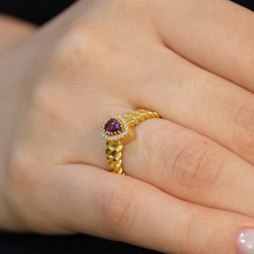 MOR TAŞLI YÜZÜK 22 AYAR A058058