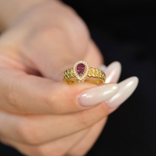 MOR TAŞLI YÜZÜK 22 AYAR A058058