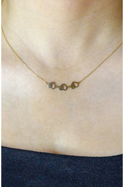 ÜÇLÜ KALP KOLYE 14 AYAR A058106 ÜÇLÜ KALP KOLYE 14 AYAR A058106