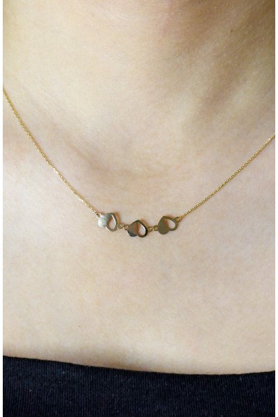 ÜÇLÜ KALP KOLYE 14 AYAR A058106 ÜÇLÜ KALP KOLYE 14 AYAR A058106